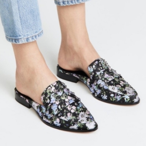 New Rebecca Minkoff Milena Studded Floral Mules Size Woman's 9 $189